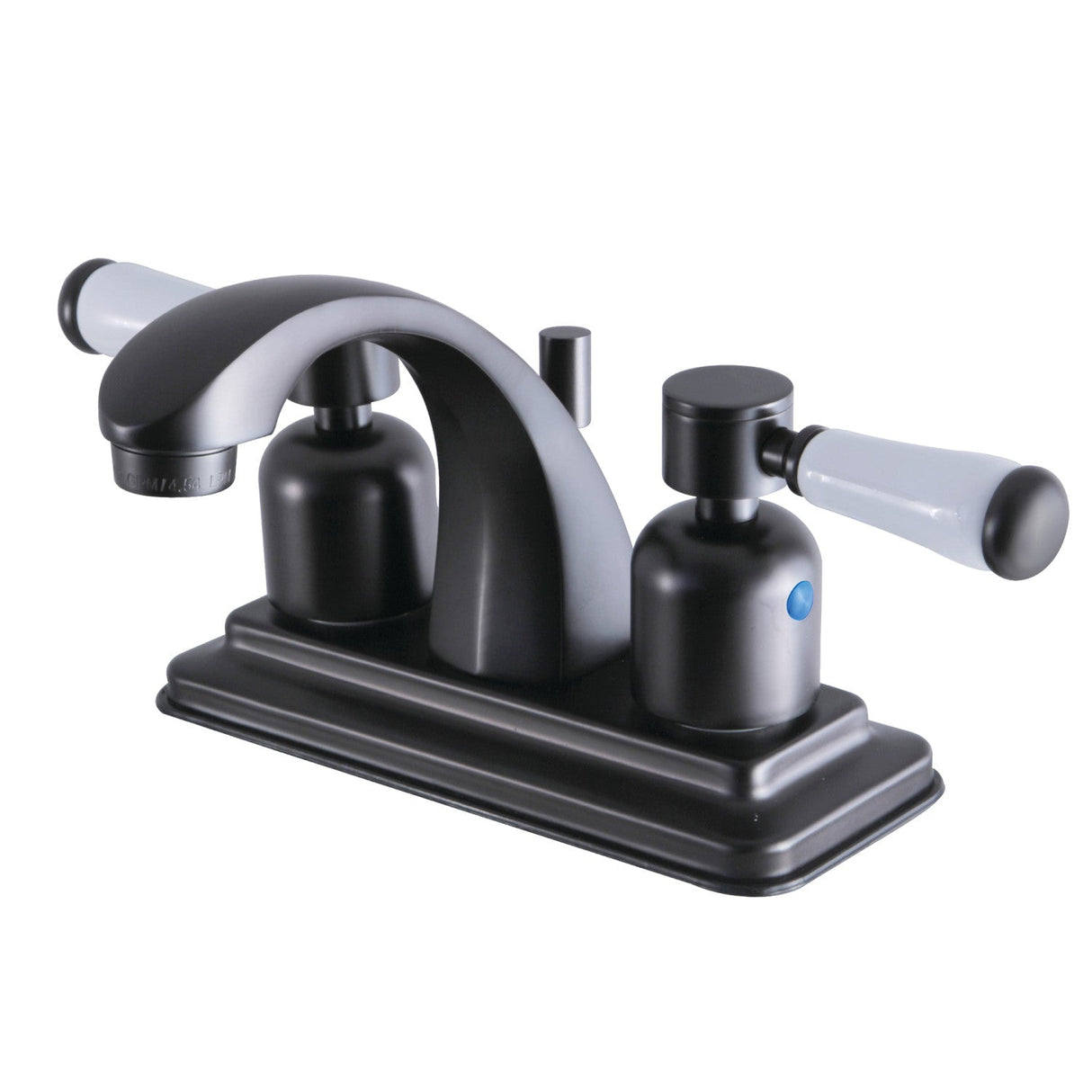 Paris KB4645DPL Two-Handle 3-Hole Deck Mount 4" Centerset Bathroom Faucet with Plastic Pop-Up, Oil Rubbed Bronze
