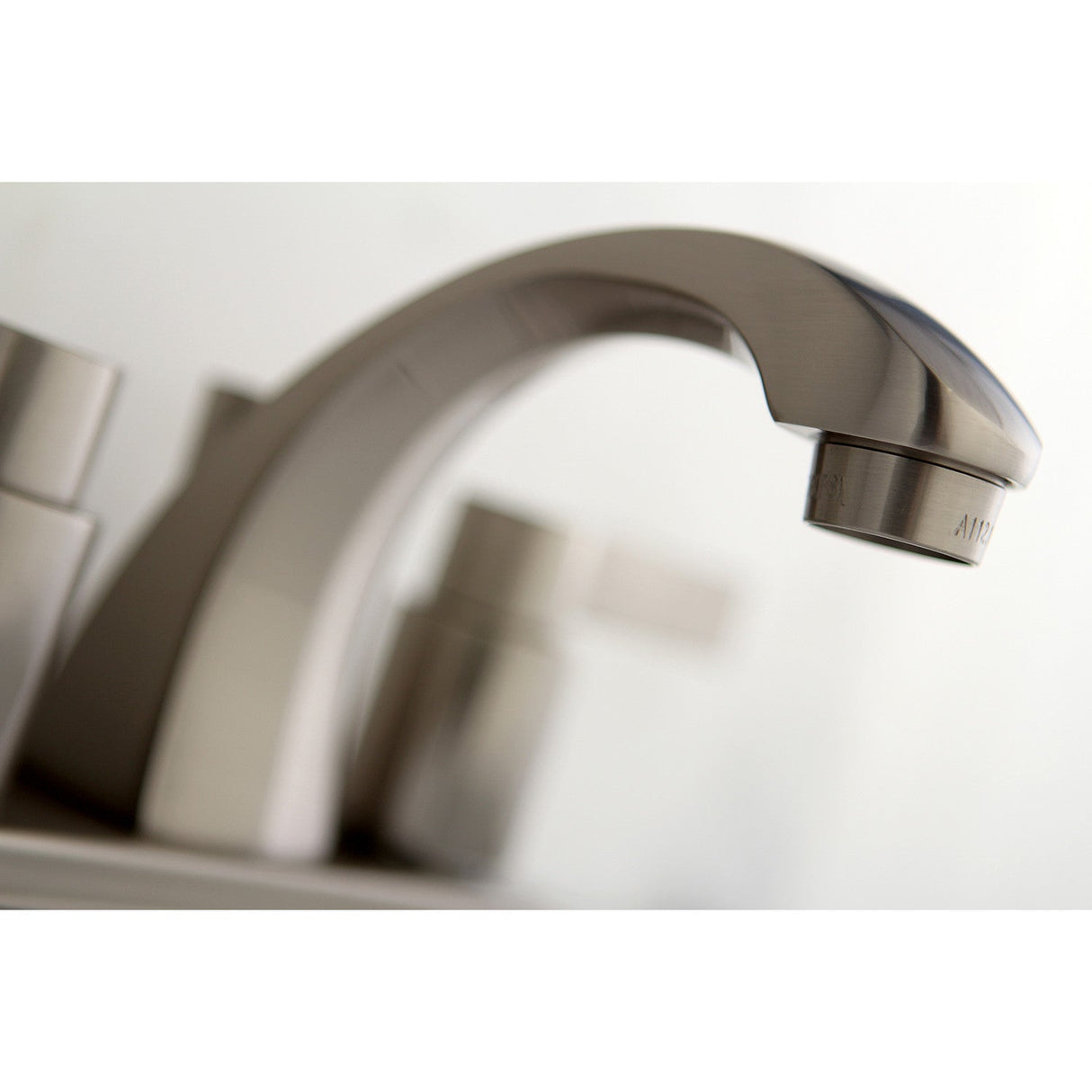 NuvoFusion KB4648NDL Two-Handle 3-Hole Deck Mount 4" Centerset Bathroom Faucet with Plastic Pop-Up, Brushed Nickel