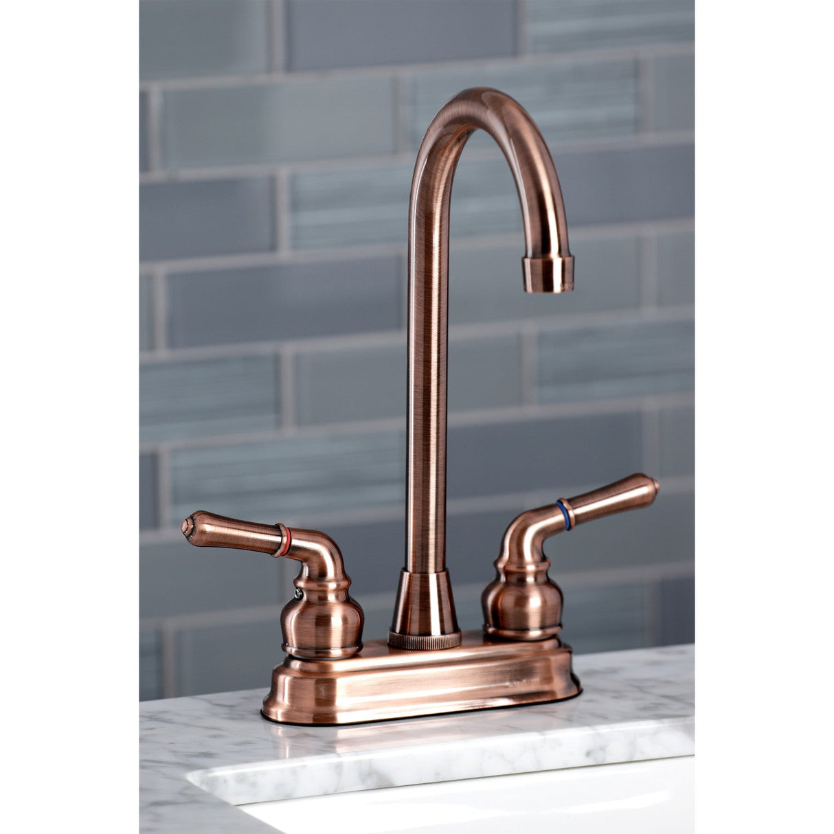 Magellan KB496 Two-Handle 2-Hole Deck Mount Bar Faucet, Antique Copper
