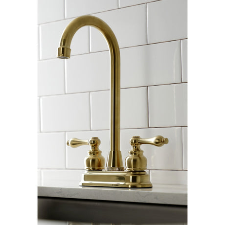 Victorian KB497ALSB Two-Handle 2-Hole Deck Mount Bar Faucet, Brushed Brass