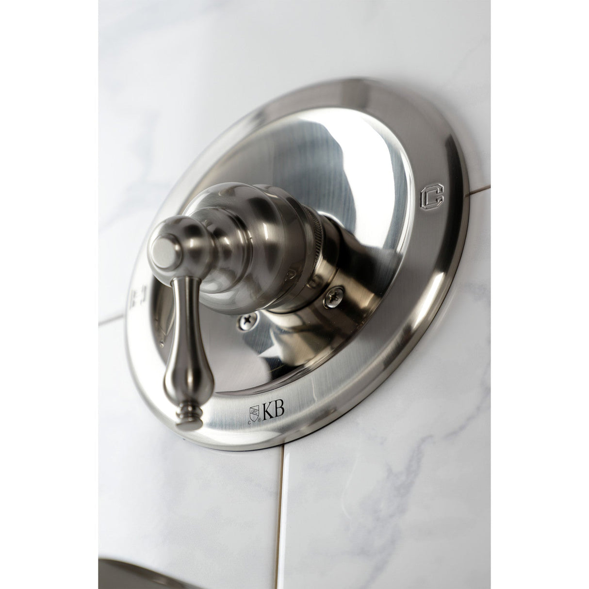 KB538AL Single-Handle 3-Hole Wall Mount Tub and Shower Faucet, Brushed Nickel