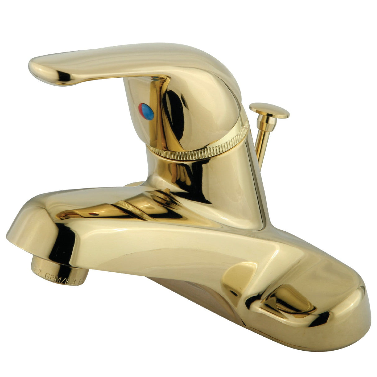 Chatham KB542B Single-Handle 3-Hole Deck Mount 4" Centerset Bathroom Faucet with Brass Pop-Up, Polished Brass