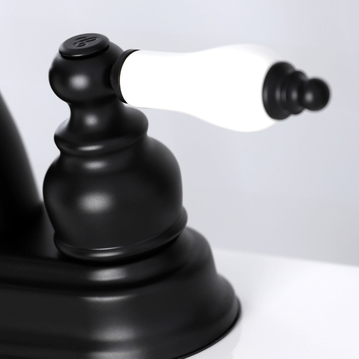 Restoration KB5610PL Two-Handle 3-Hole Deck Mount 4" Centerset Bathroom Faucet, Matte Black