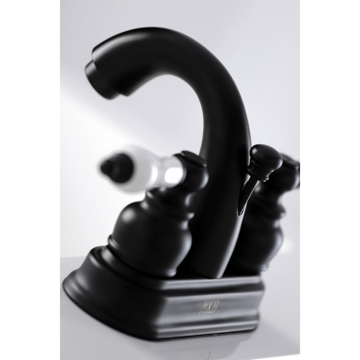 Restoration KB5610PL Two-Handle 3-Hole Deck Mount 4" Centerset Bathroom Faucet, Matte Black