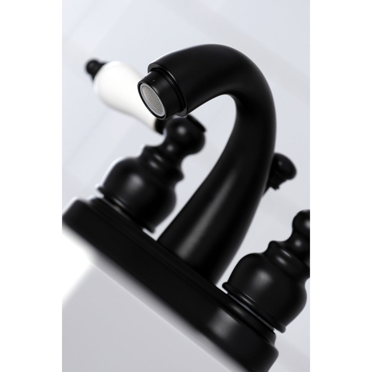 Restoration KB5610PL Two-Handle 3-Hole Deck Mount 4" Centerset Bathroom Faucet, Matte Black