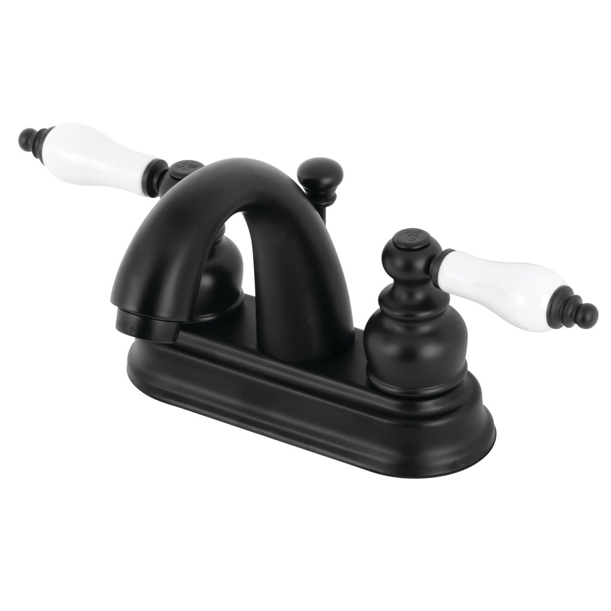 Restoration KB5610PL Two-Handle 3-Hole Deck Mount 4" Centerset Bathroom Faucet, Matte Black