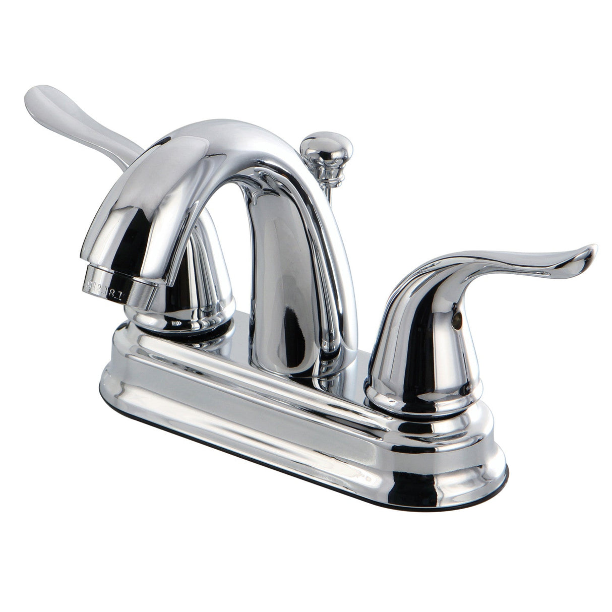 Yosemite KB5611YL Two-Handle 3-Hole Deck Mount 4" Centerset Bathroom Faucet with Plastic Pop-Up, Polished Chrome