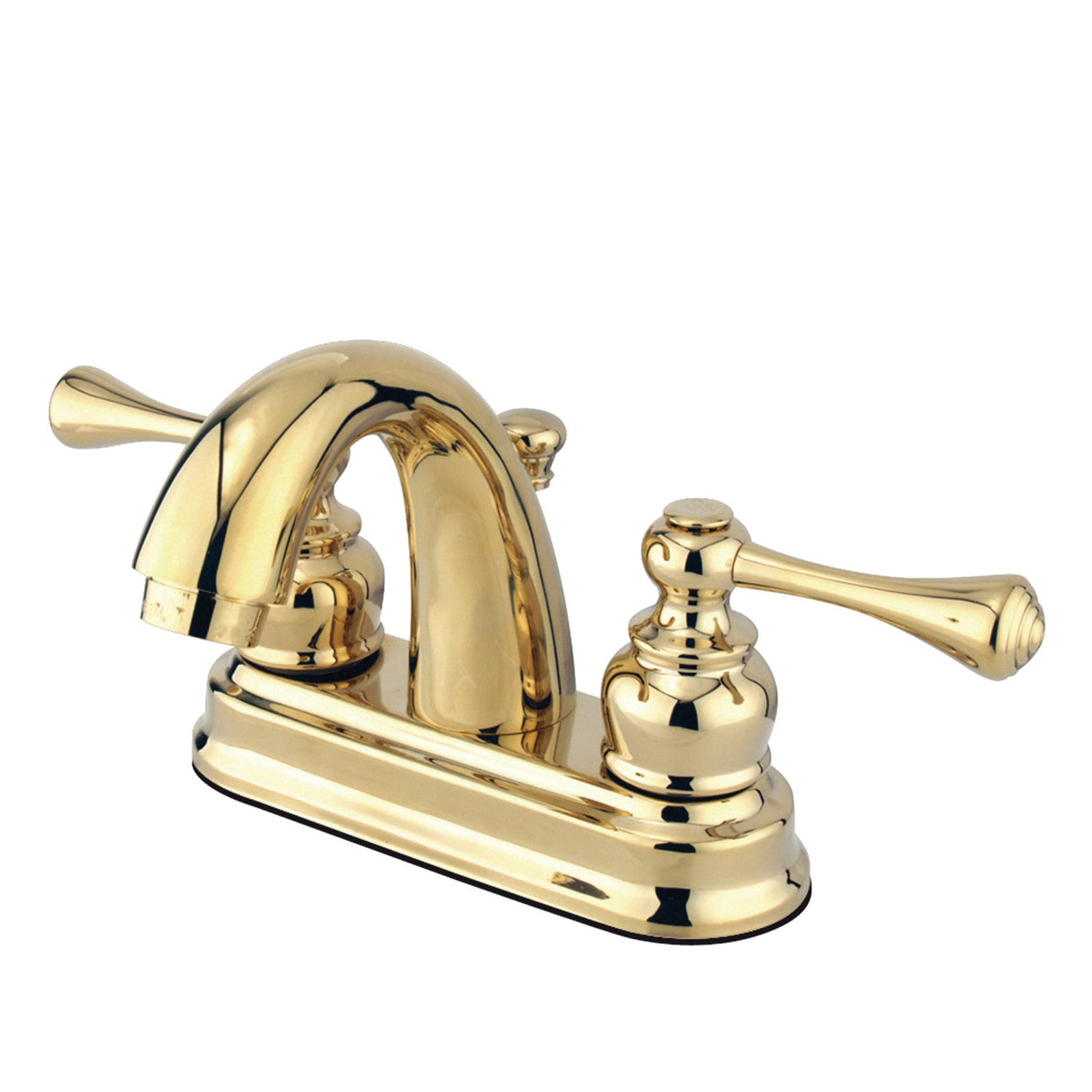 Vintage KB5612BL Two-Handle 3-Hole Deck Mount 4" Centerset Bathroom Faucet with Plastic Pop-Up, Polished Brass