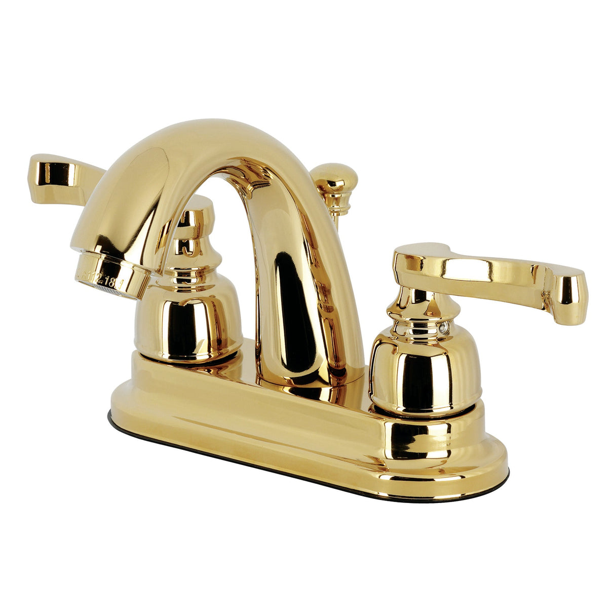 Vintage KB5612FL Two-Handle 3-Hole Deck Mount 4" Centerset Bathroom Faucet with Plastic Pop-Up, Polished Brass