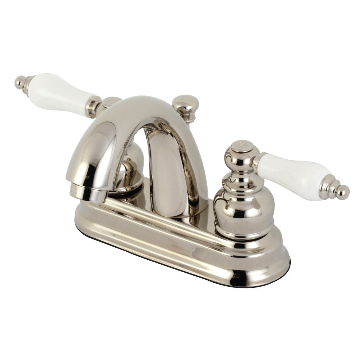Restoration KB5616PL Two-Handle 3-Hole Deck Mount 4" Centerset Bathroom Faucet, Polished Nickel