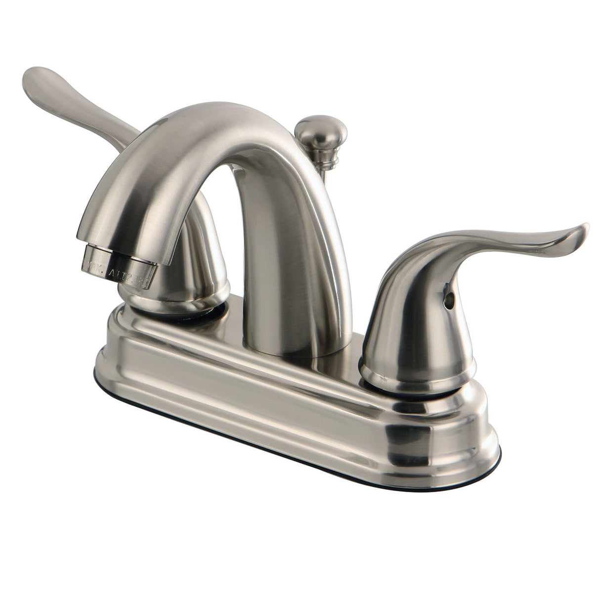 Yosemite KB5618YL Two-Handle 3-Hole Deck Mount 4" Centerset Bathroom Faucet with Plastic Pop-Up, Brushed Nickel