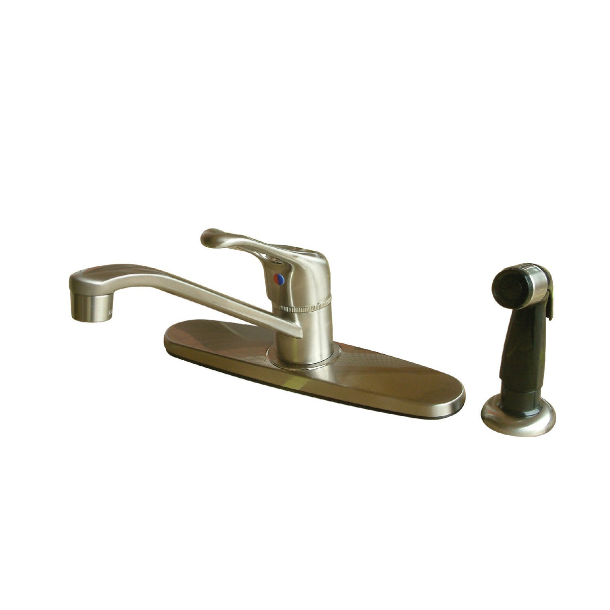 Wyndham KB562SN Single-Handle 2-or-4 Hole Deck Mount 8" Centerset Kitchen Faucet, Brushed Nickel