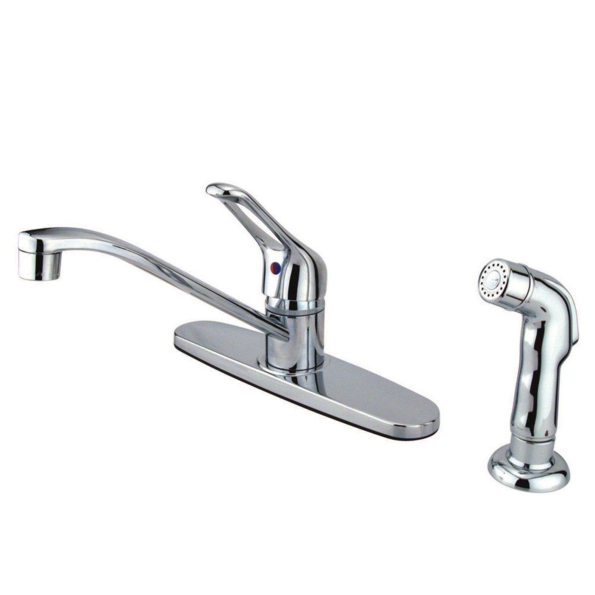 Wyndham KB562SP Single-Handle 2-or-4 Hole Deck Mount 8" Centerset Kitchen Faucet with Side Sprayer, Polished Chrome