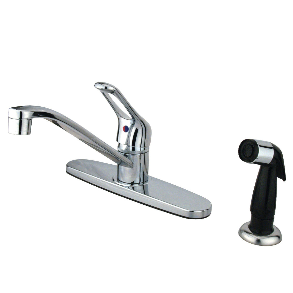 Wyndham KB562 Single-Handle 2-or-4 Hole Deck Mount 8" Centerset Kitchen Faucet with Side Sprayer, Polished Chrome