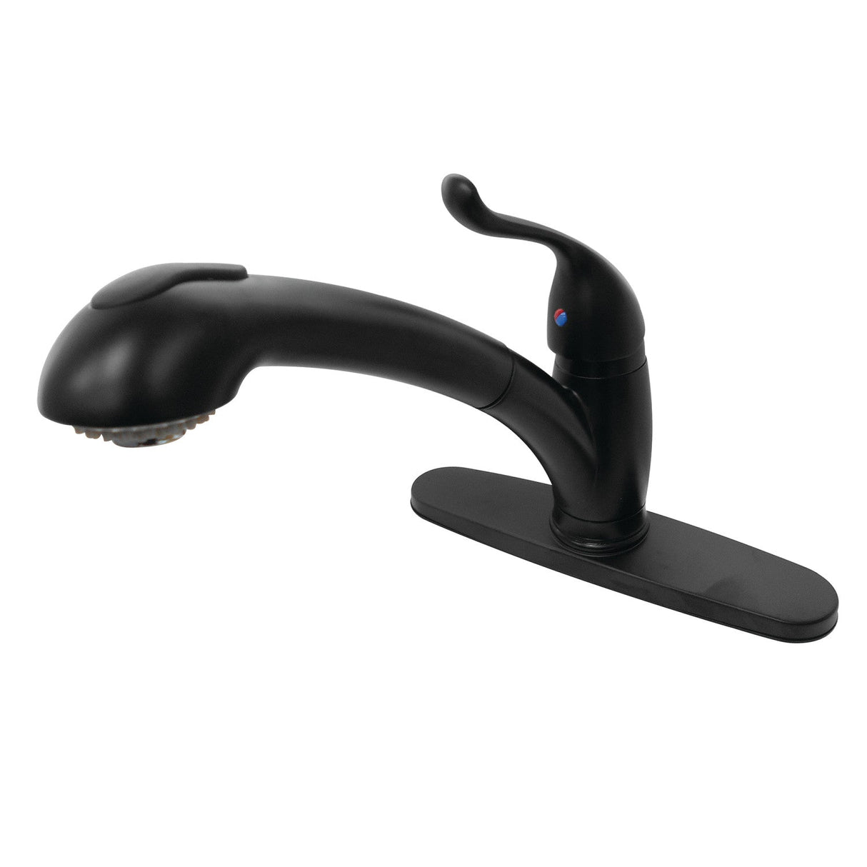 Yosemite KB5700YL Single-Handle 1-or-3 Hole Deck Mount Pull-Out Sprayer Kitchen Faucet, Matte Black