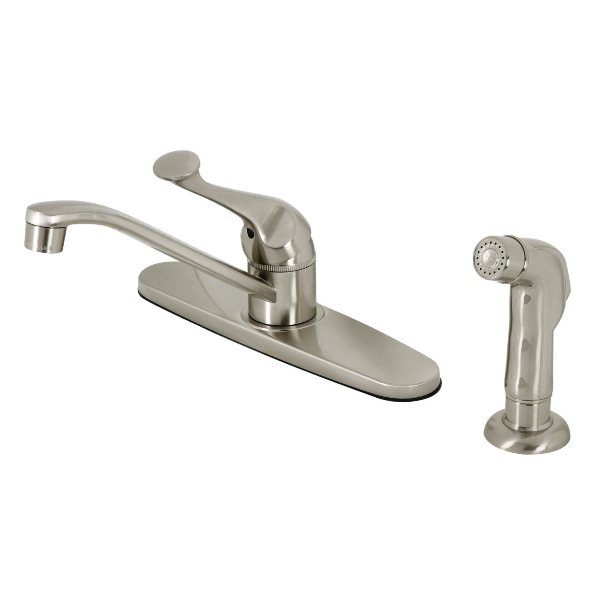 KB572SNSP Single-Handle 2-or-4 Hole Deck Mount 8" Centerset Kitchen Faucet with Side Sprayer, Brushed Nickel