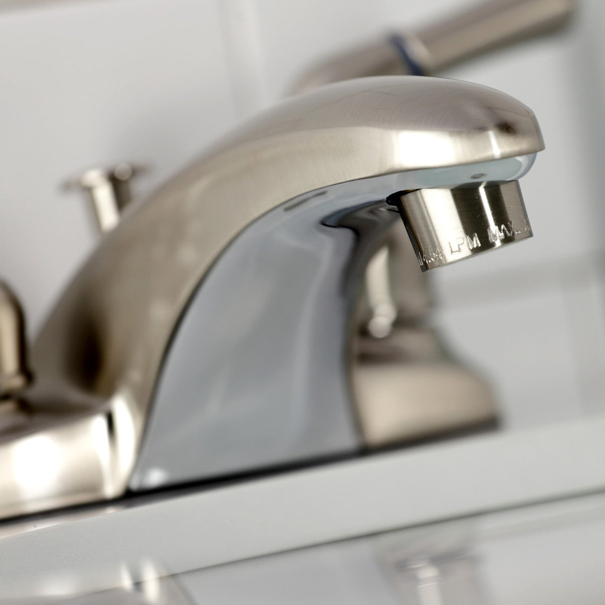 Magellan KB628 Two-Handle 3-Hole Deck Mount 4" Centerset Bathroom Faucet with Plastic Pop-Up, Brushed Nickel