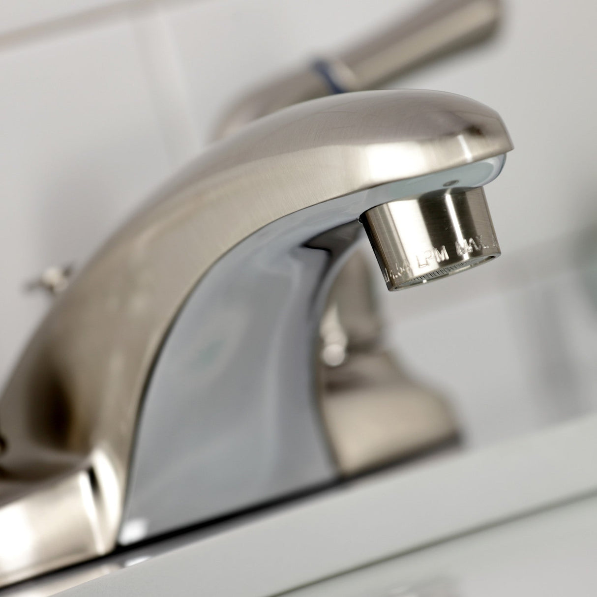 Magellan KB628B Two-Handle 3-Hole Deck Mount 4" Centerset Bathroom Faucet with Plastic Pop-Up, Brushed Nickel