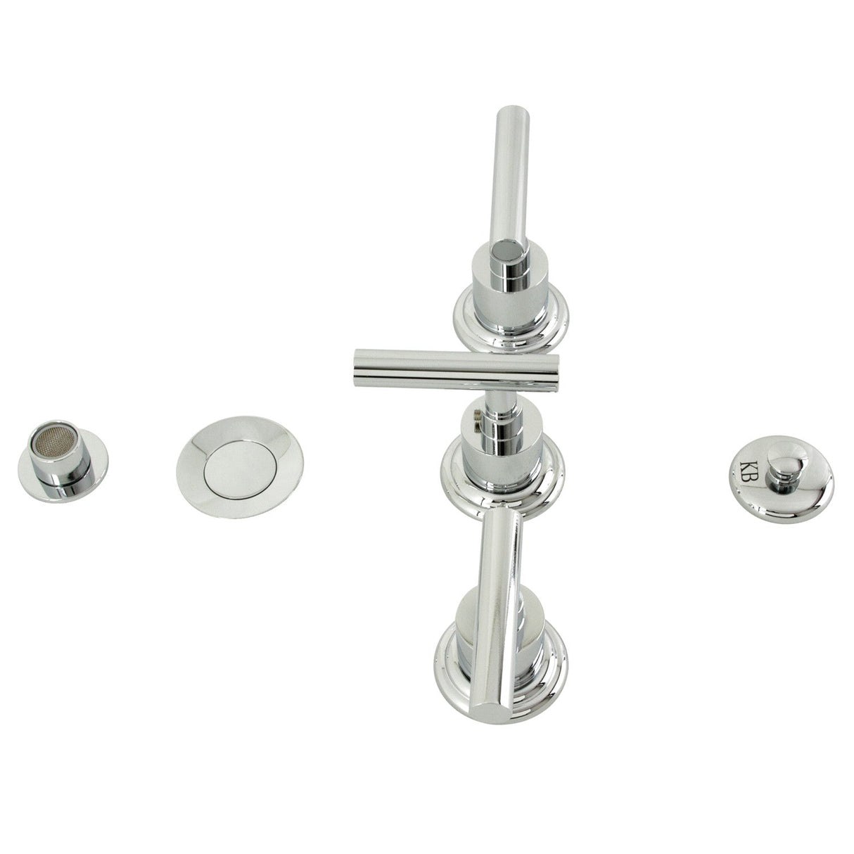 Manhattan KB6321CML Three-Handle Vertical Spray Bidet Faucet with Brass Pop-Up, Polished Chrome