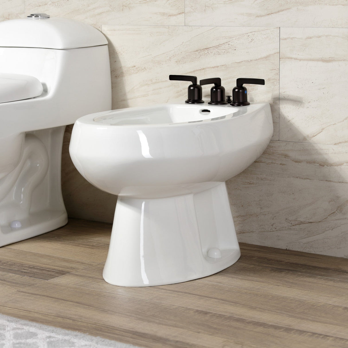 Centurion KB6325EFL Three-Handle Vertical Spray Bidet Faucet with Brass Pop-Up, Oil Rubbed Bronze