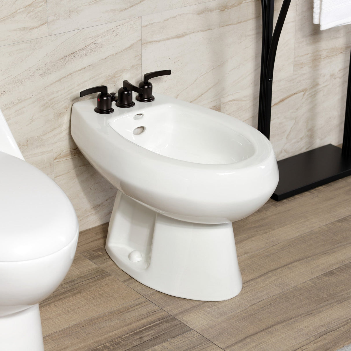 Centurion KB6325EFL Three-Handle Vertical Spray Bidet Faucet with Brass Pop-Up, Oil Rubbed Bronze