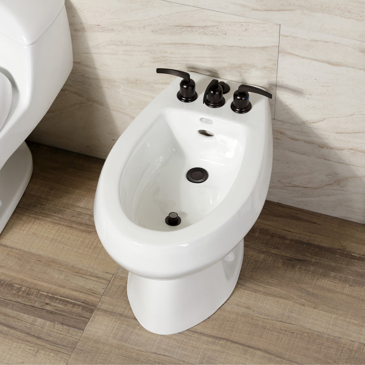 Centurion KB6325EFL Three-Handle Vertical Spray Bidet Faucet with Brass Pop-Up, Oil Rubbed Bronze