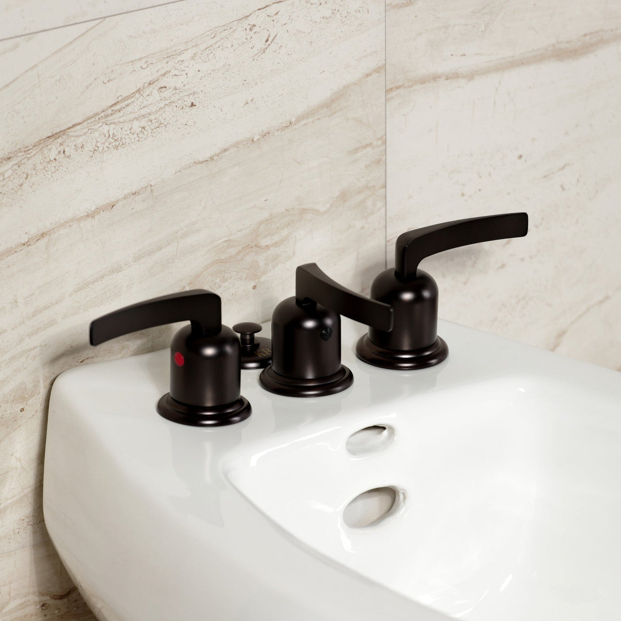 Centurion KB6325EFL Three-Handle Vertical Spray Bidet Faucet with Brass Pop-Up, Oil Rubbed Bronze