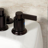 NuvoFusion KB6325NDL Three-Handle Vertical Spray Bidet Faucet with Brass Pop-Up, Oil Rubbed Bronze