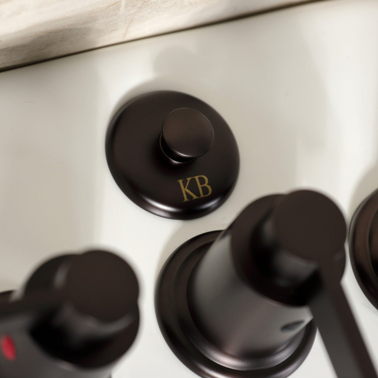 NuvoFusion KB6325NDL Three-Handle Vertical Spray Bidet Faucet with Brass Pop-Up, Oil Rubbed Bronze