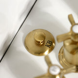 Millennium KB6327ZX Three-Handle Vertical Spray Bidet Faucet with Brass Pop-Up, Brushed Brass
