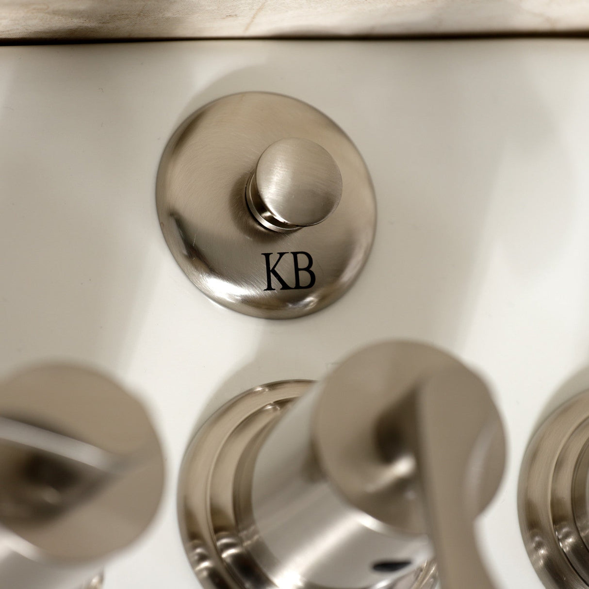 Serena KB6328SVL Three-Handle Vertical Spray Bidet Faucet with Brass Pop-Up, Brushed Nickel