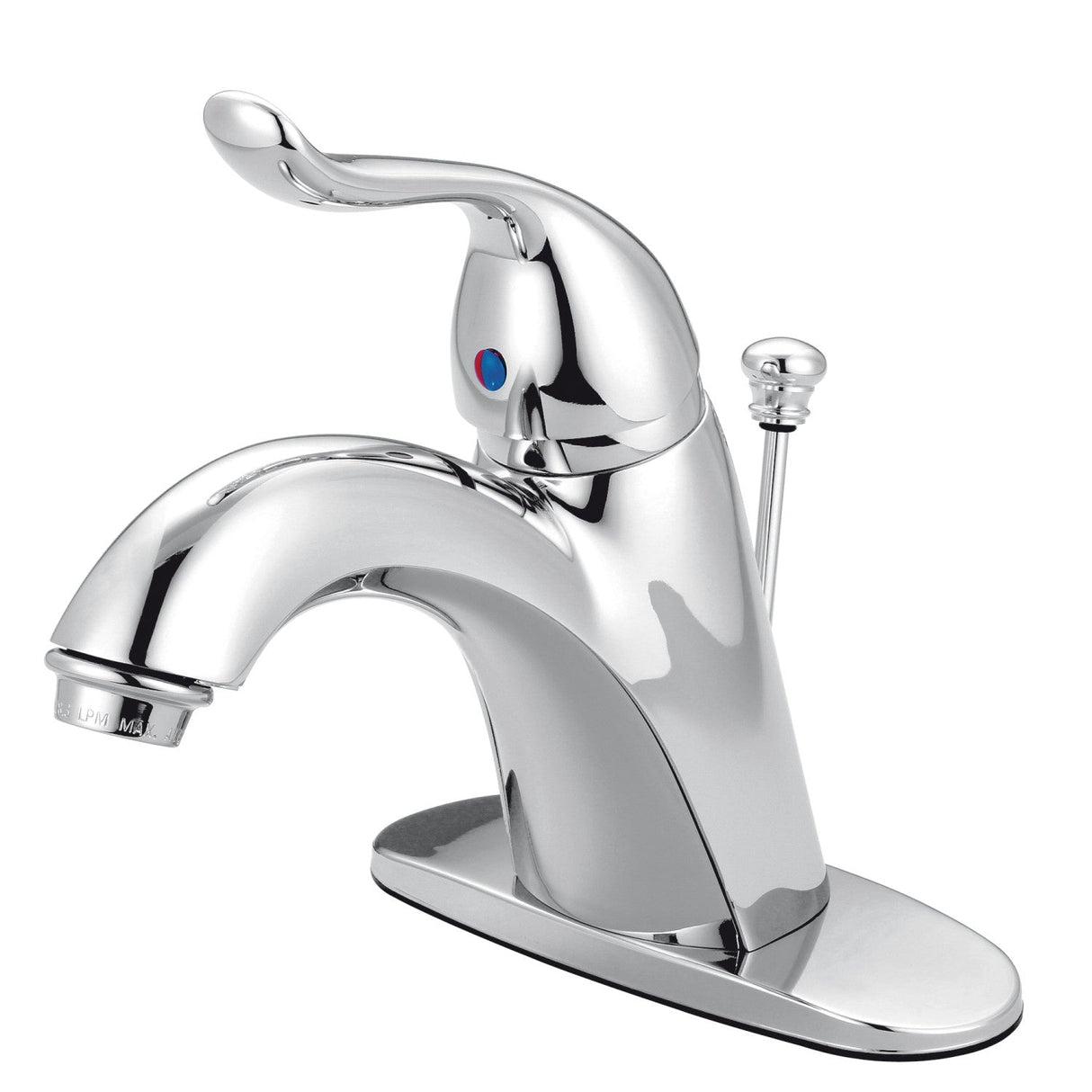 Yosemite KB6401YL Single-Handle 1-Hole Deck Mount Bathroom Faucet with Plastic Pop-Up, Polished Chrome