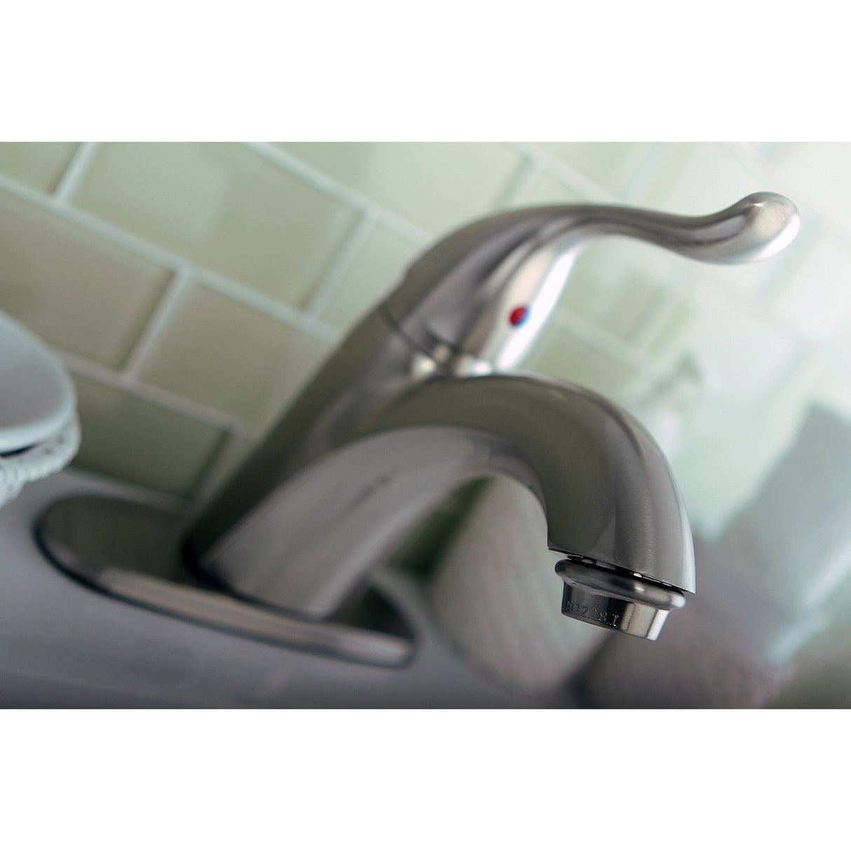 Yosemite KB6408YL Single-Handle 1-Hole Deck Mount Bathroom Faucet with Plastic Pop-Up, Brushed Nickel