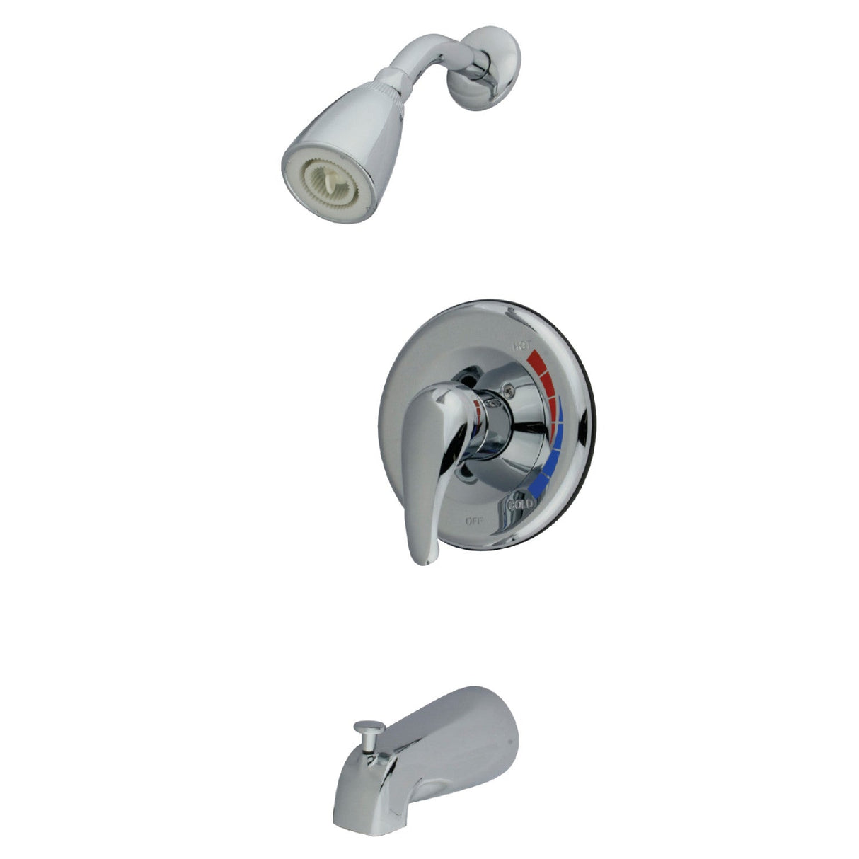 KB651SW Single-Handle 3-Hole Wall Mount Tub and Shower Faucet, Polished Chrome