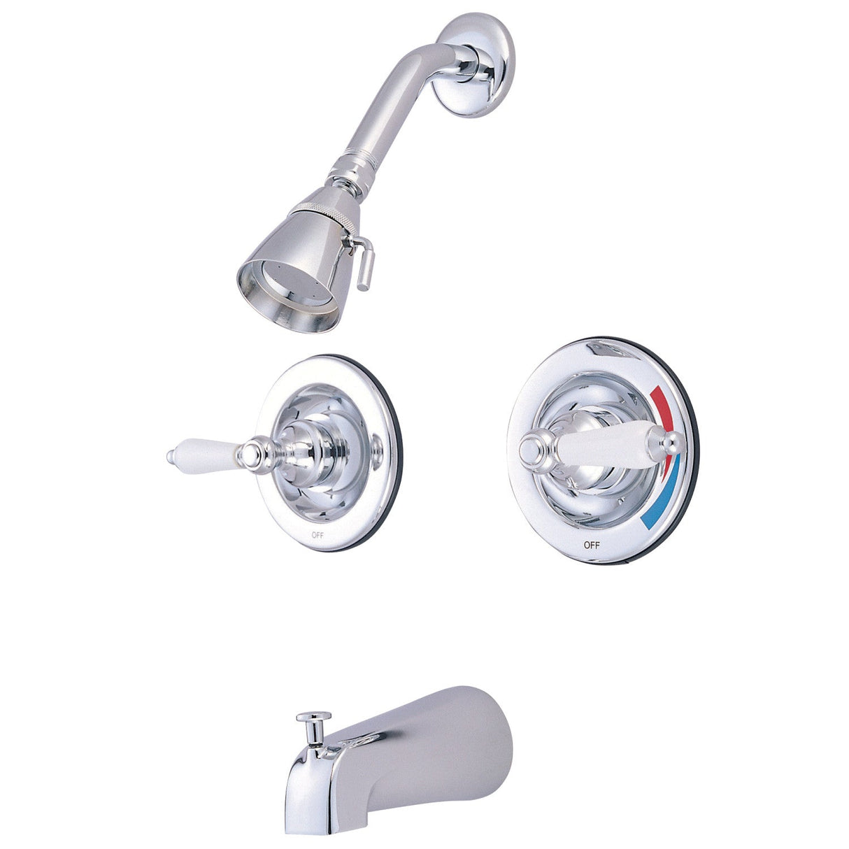 Vintage KB661PL Two-Handle 4-Hole Wall Mount Tub and Shower Faucet, Polished Chrome