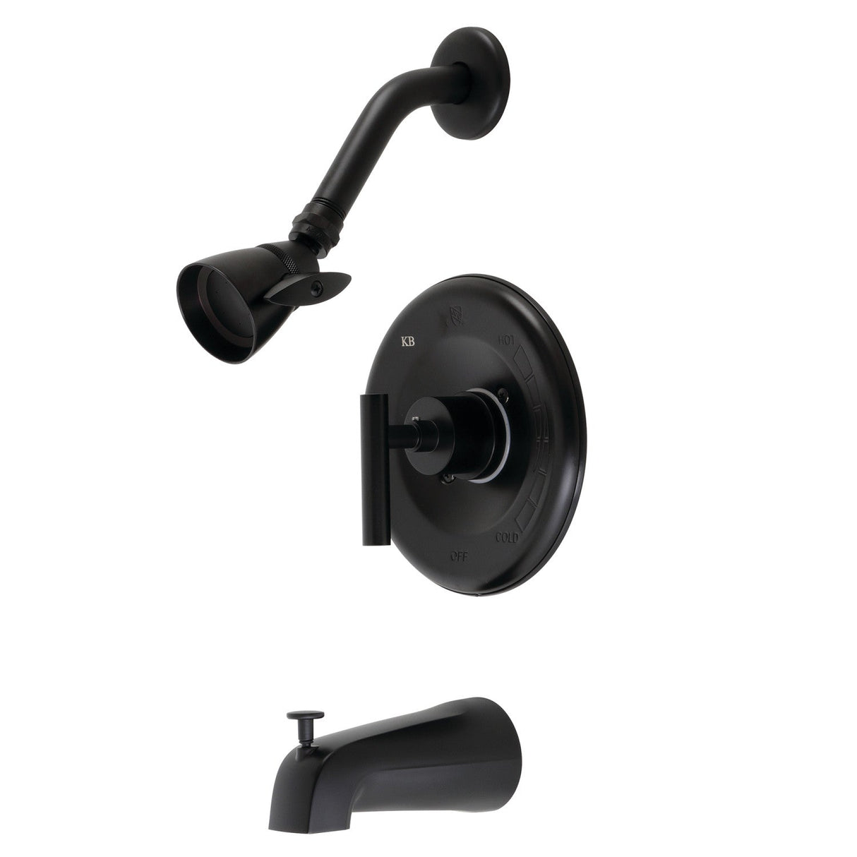 Manhattan KB6630CML Single-Handle 3-Hole Wall Mount Tub and Shower Faucet, Matte Black
