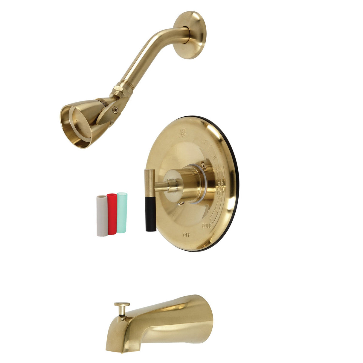 Kaiser KB6637CKL Single-Handle Wall Mount Tub and Shower Faucet, Brushed Brass