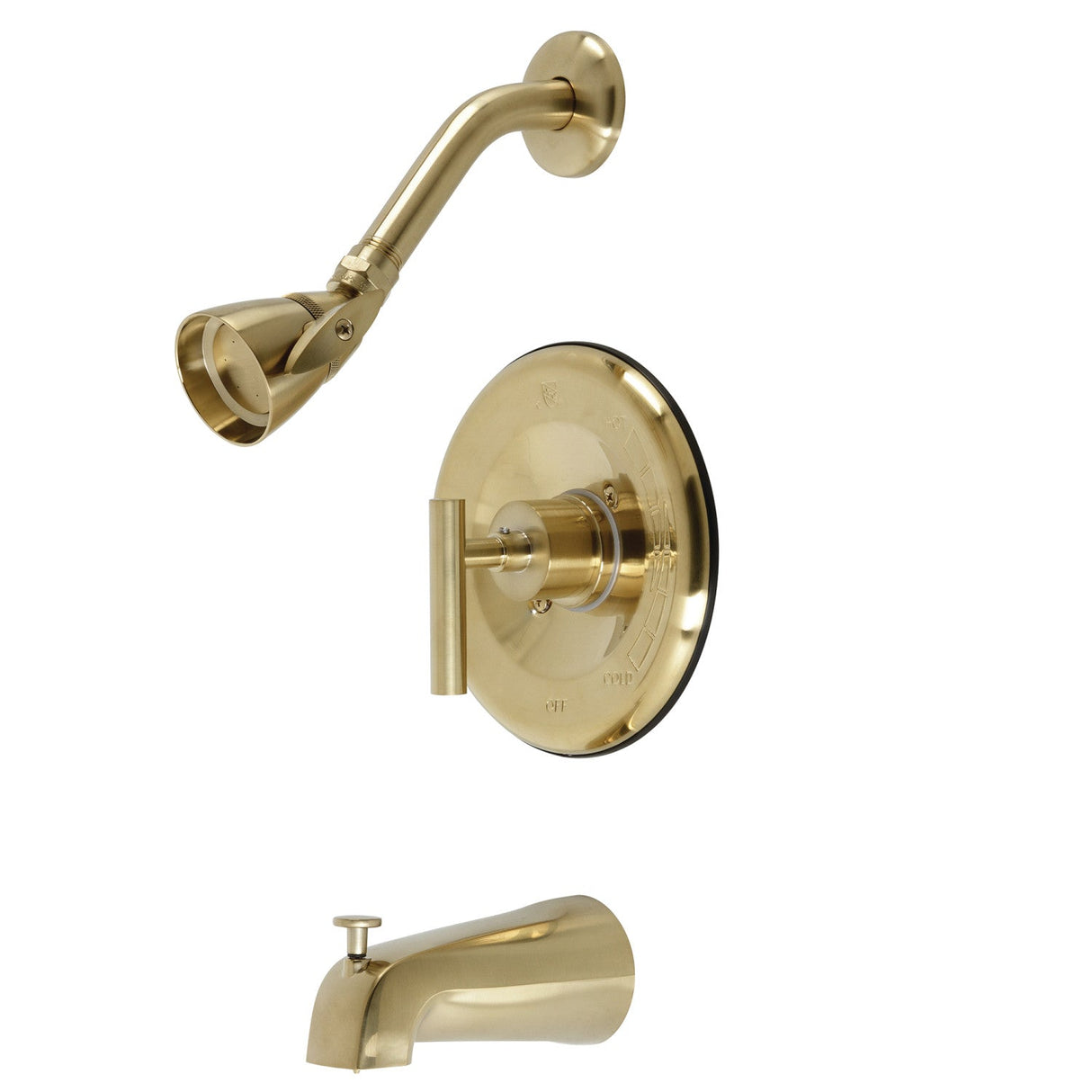 Manhattan KB6637CML Single-Handle 3-Hole Wall Mount Tub and Shower Faucet, Brushed Brass