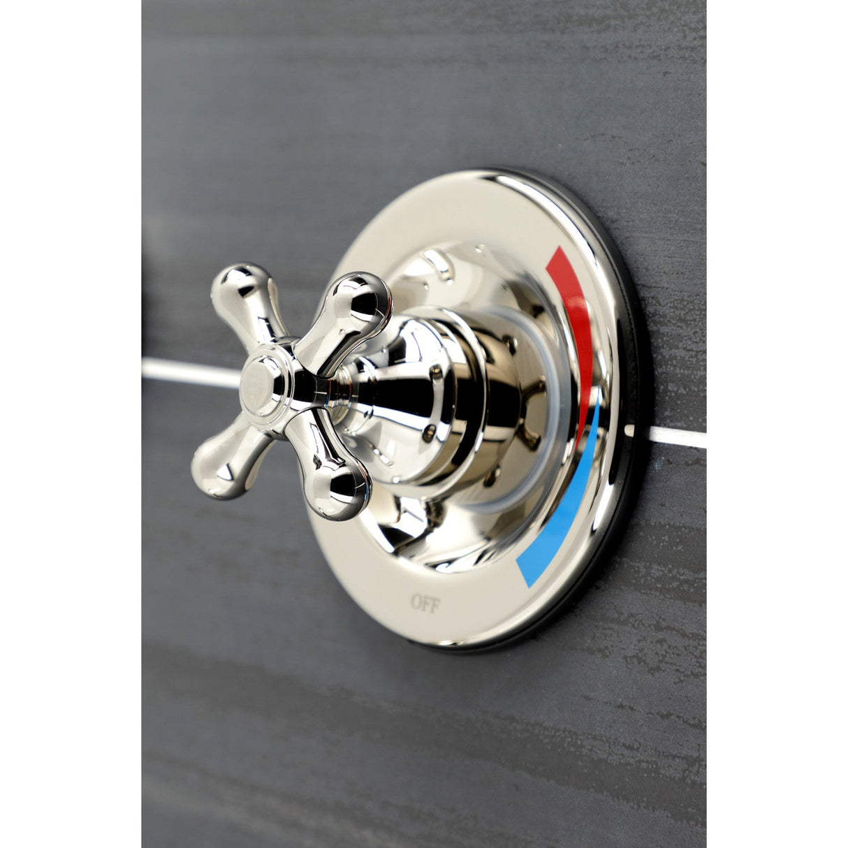 Vintage KB666AX Two-Handle 4-Hole Wall Mount Tub and Shower Faucet, Polished Nickel