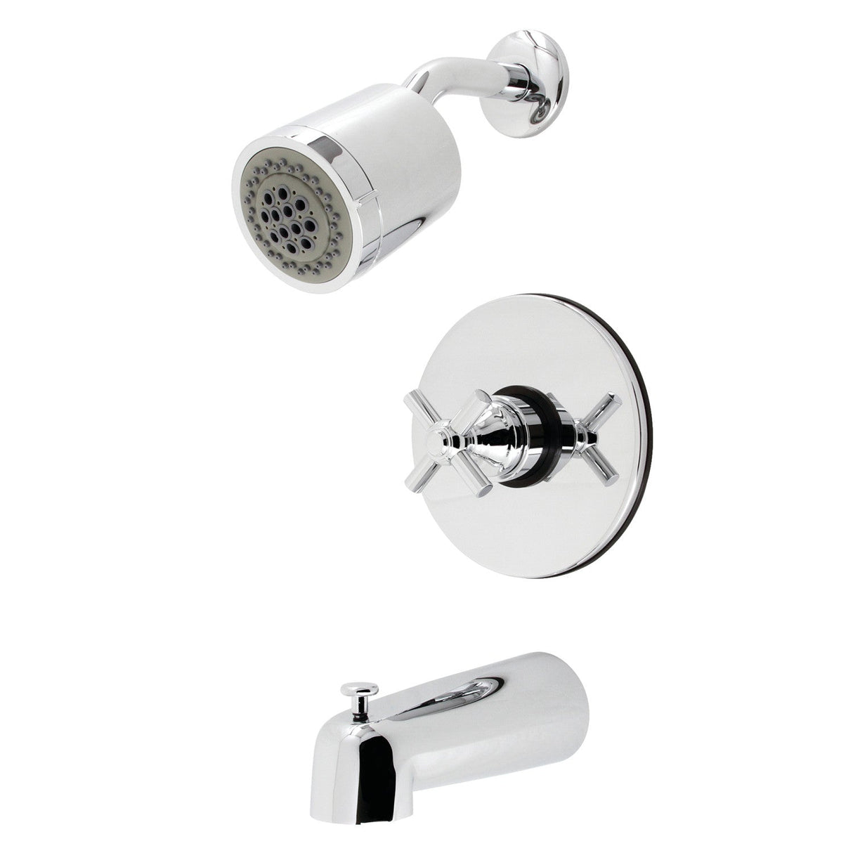 Elinvar KB6691EX Single-Handle 3-Hole Wall Mount Tub and Shower Faucet, Polished Chrome