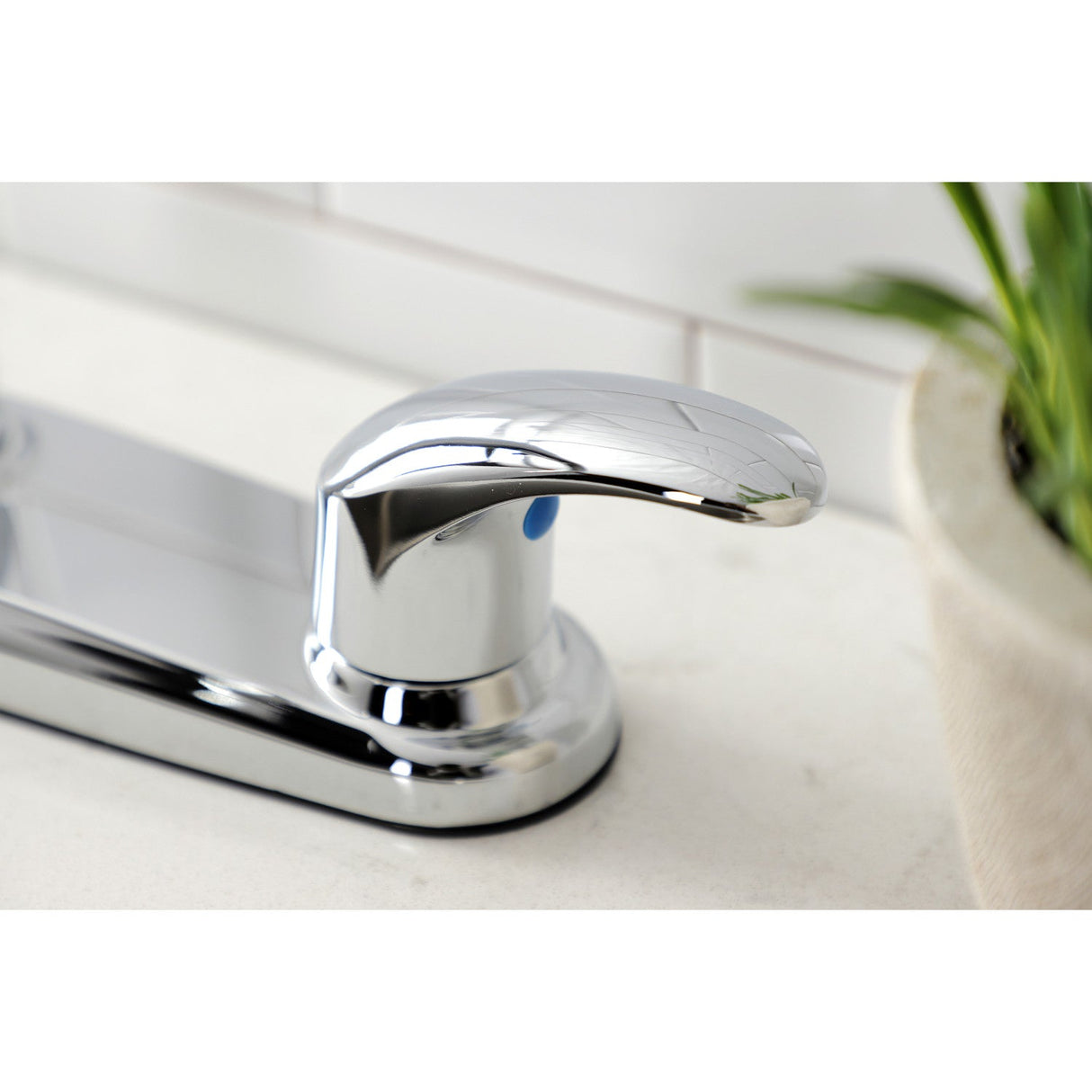 KB6791LLLS Two-Handle 2-Hole Deck Mount 8" Centerset Kitchen Faucet, Polished Chrome