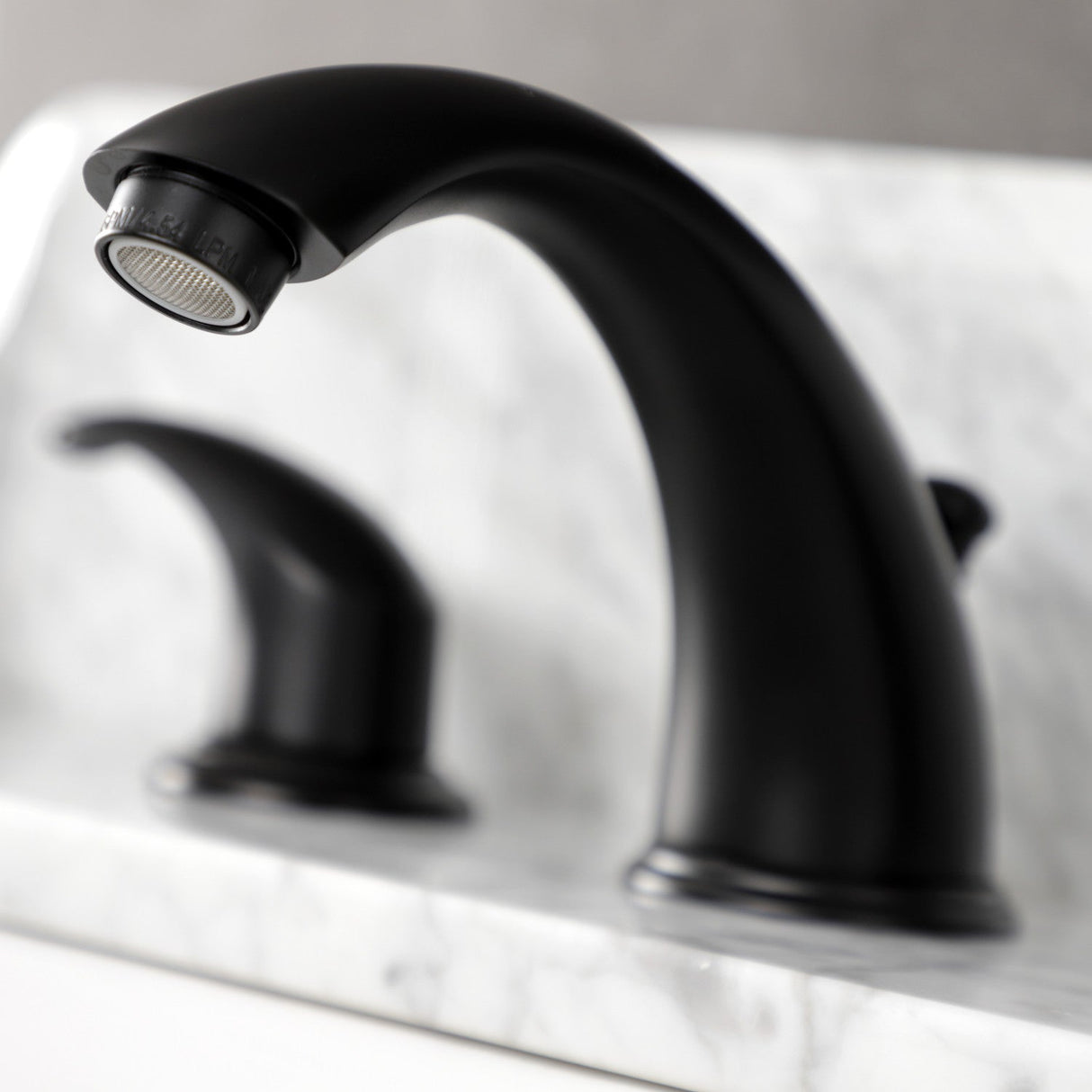 Legacy KB6960LL Two-Handle 3-Hole Deck Mount Widespread Bathroom Faucet with Plastic Pop-Up, Matte Black