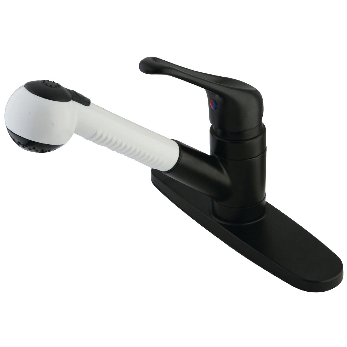 Wyndham KB705 Single-Handle 1-or-3 Hole Deck Mount Pull-Out Sprayer Kitchen Faucet, Oil Rubbed Bronze