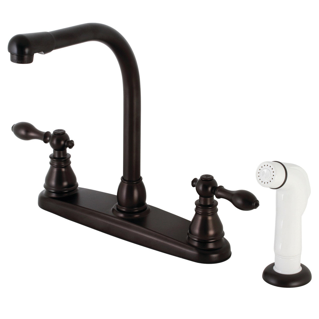 American Classic KB715ACL Two-Handle 4-Hole Deck Mount 8" Centerset Kitchen Faucet with Side Sprayer, Oil Rubbed Bronze