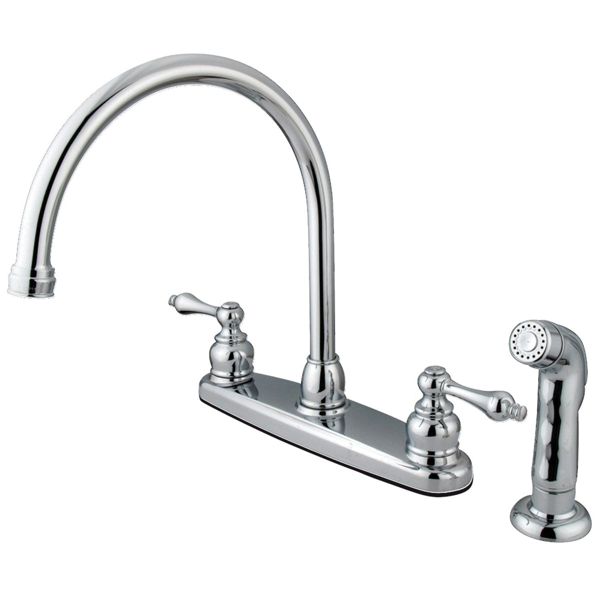 Vintage KB721ALSP Two-Handle 4-Hole Deck Mount 8" Centerset Kitchen Faucet with Side Sprayer, Polished Chrome