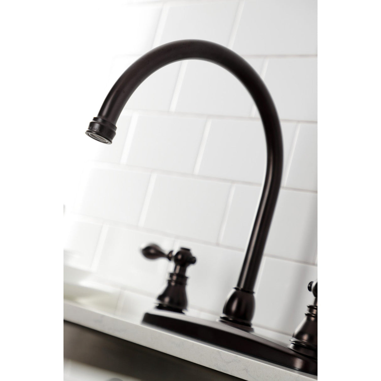 American Classic KB725ACL Two-Handle 4-Hole Deck Mount 8" Centerset Kitchen Faucet with Side Sprayer, Oil Rubbed Bronze