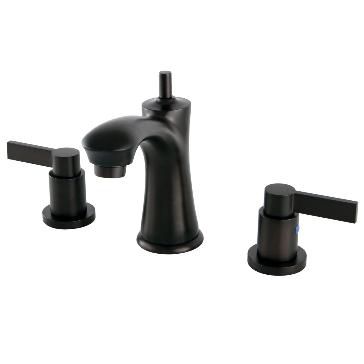 NuvoFusion KB7965NDL Two-Handle 3-Hole Deck Mount Widespread Bathroom Faucet with Plastic Pop-Up, Oil Rubbed Bronze