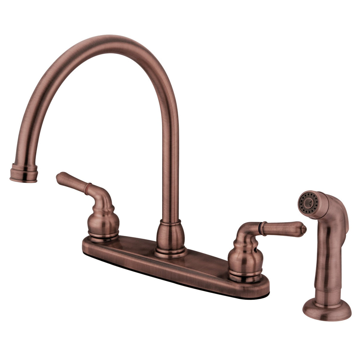 Magellan KB796SP Two-Handle 4-Hole Deck Mount 8" Centerset Kitchen Faucet with Side Sprayer, Antique Copper