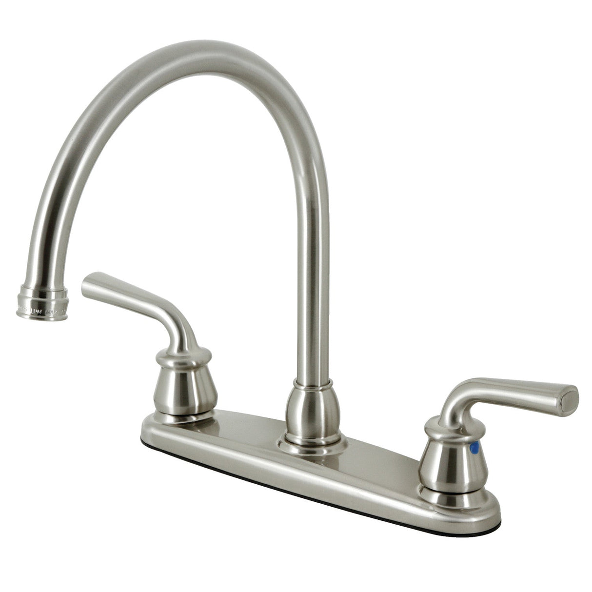 Restoration KB798RXLLS Two-Handle 2-Hole Deck Mount 8" Centerset Kitchen Faucet, Brushed Nickel
