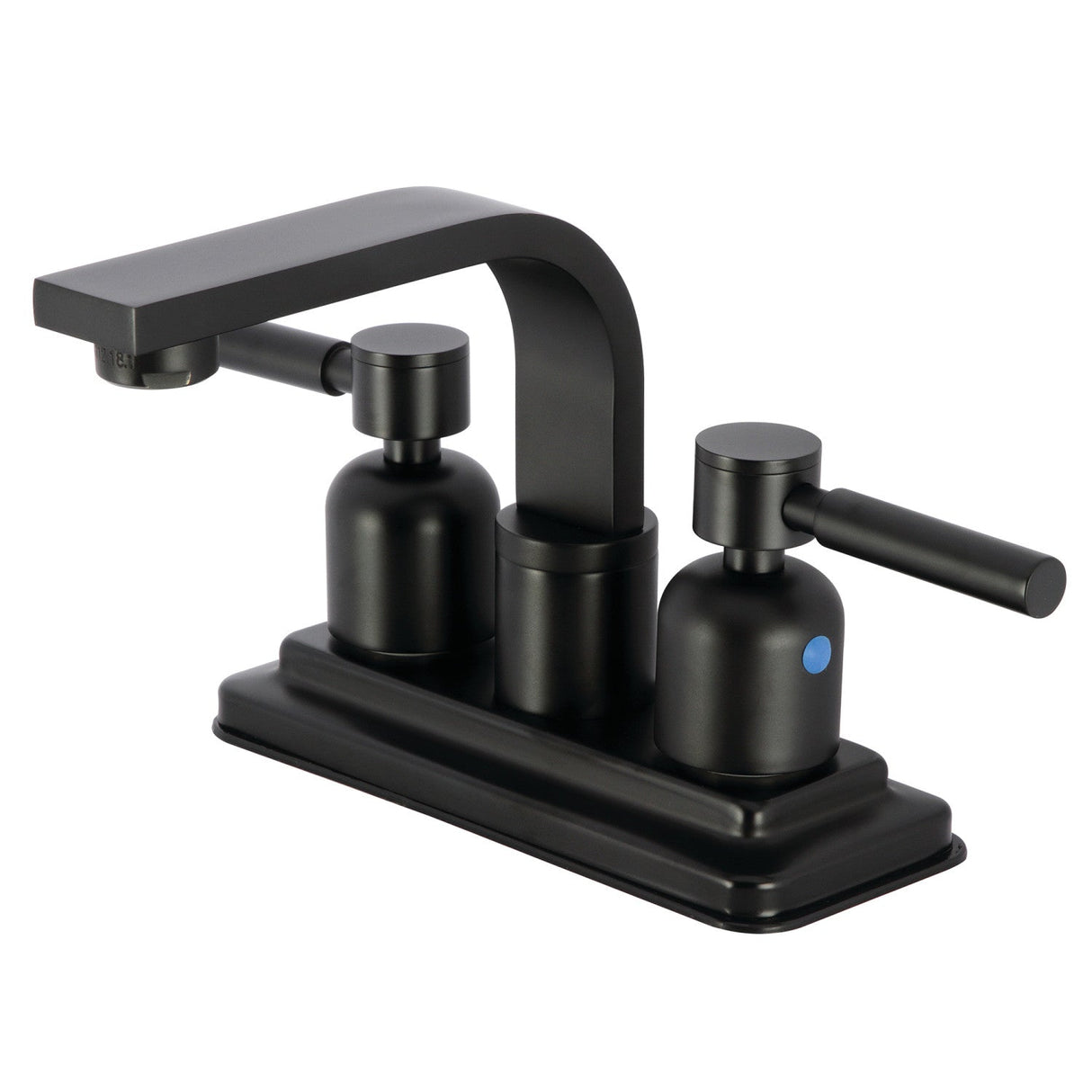 Concord KB8460DL Two-Handle 2-Hole Deck Mount 4" Centerset Bathroom Faucet with Push Pop-Up, Matte Black
